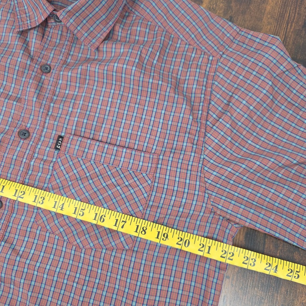 KAVU Mens Medium Plaid Button Up Shirt Long Sleeve Nylon Performance Lightweight - Picture 5 of 7